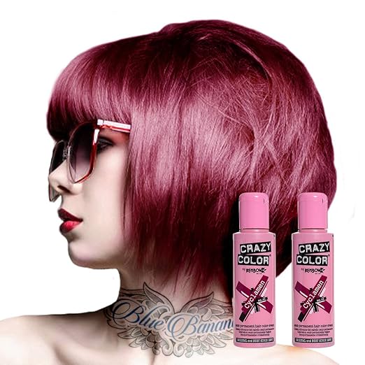 title=Pacco Da Due Tinte Semipermanenti Per Capelli Da 100ml Crazy Color (Cyclamen