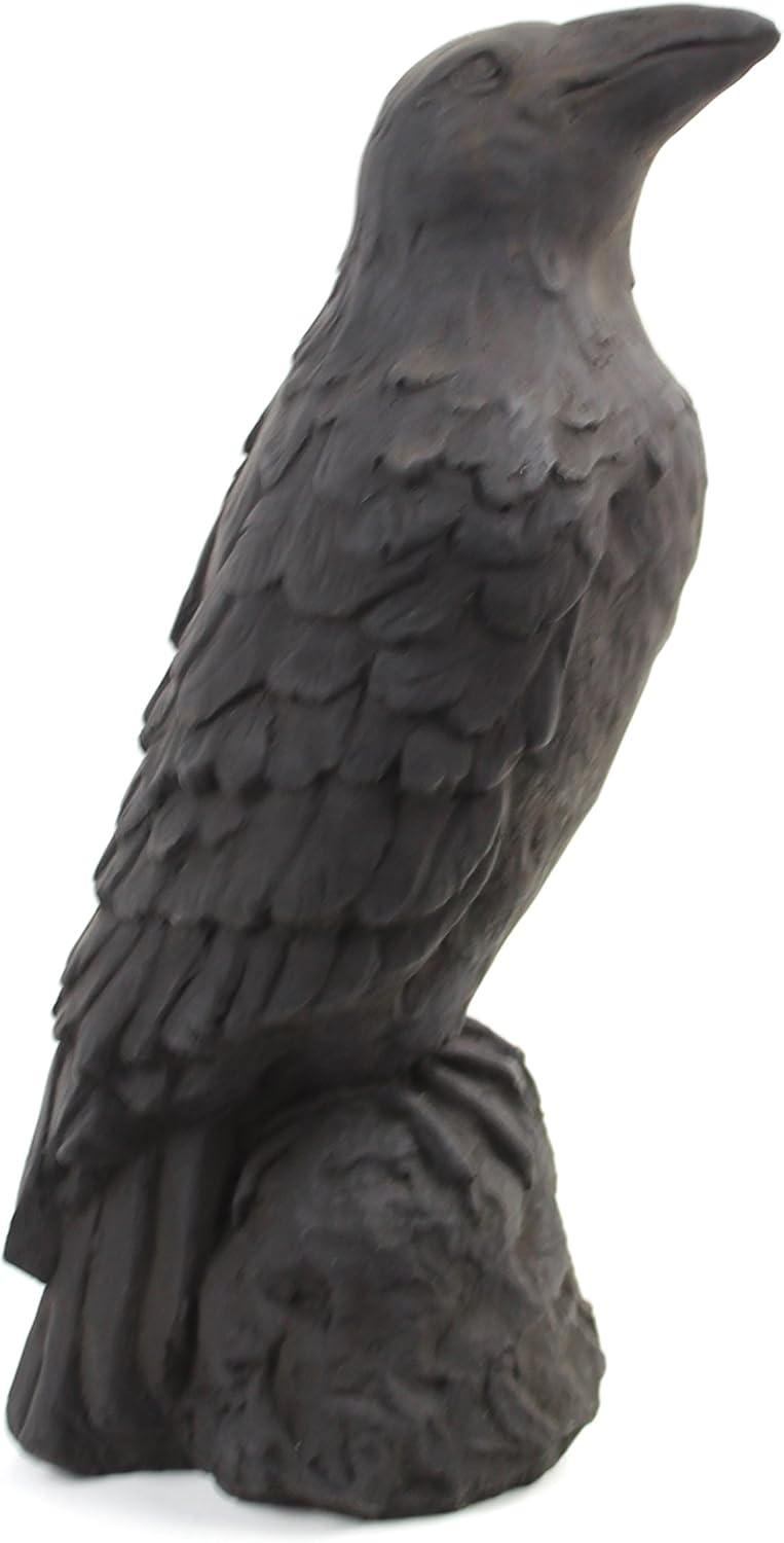 Raven Statue French Figure Crow Home and Garden Statues Concrete Ravens Statuary