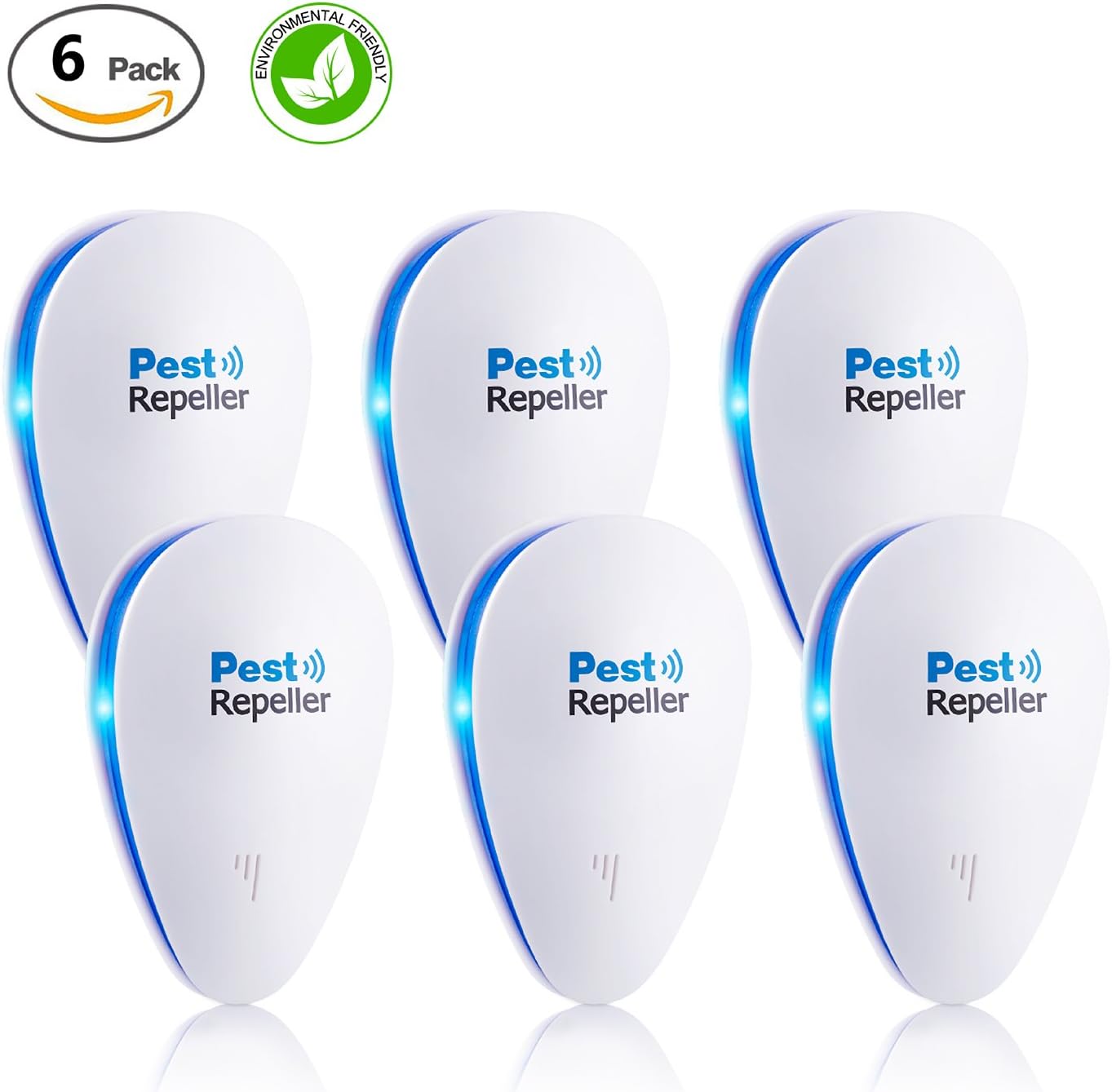 Ultrasonic Pest Control Repeller [2018 UPGRADED]- Eletronic Pest Repellent Plug In - Insect Repellent - Repels Mouse, Bedbug, Roaches, Ants - Non-toxic Eco-friendly, Humans / Pets Safe [6-Pack]