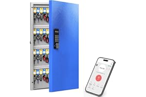 WeHere 96 Key Lock Box Wall Mount, APP Bluetooth/Wi-Fi Remote/One Time Password Share/Fixed Code Unlock, Smart Cabinet, Organizer for Apartment, Hotel, Office, Real Estate Management