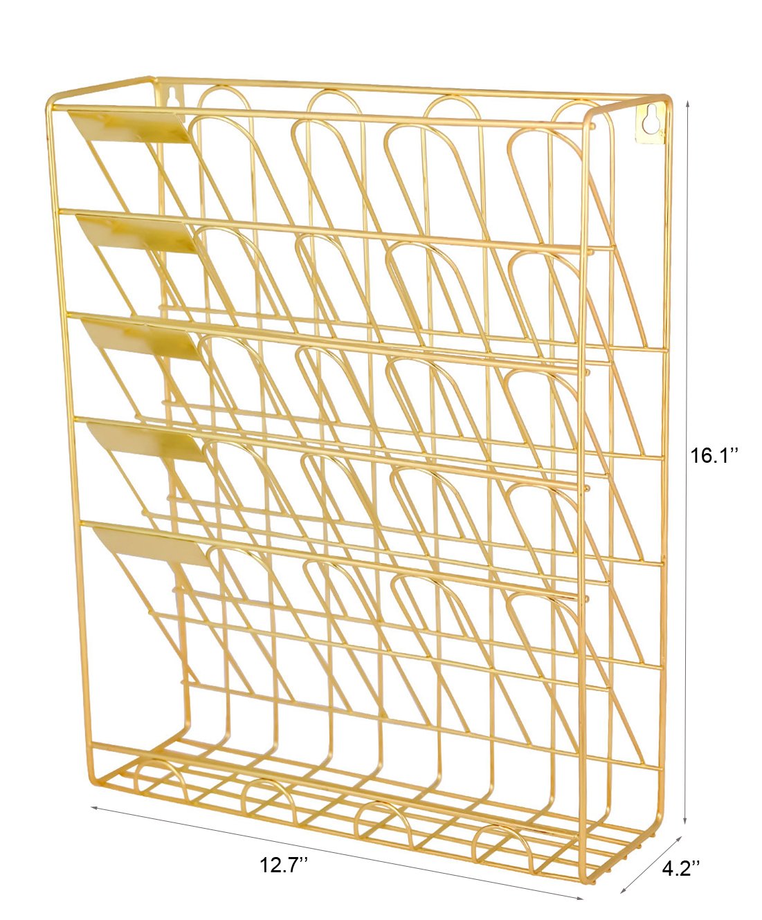 Superbpag Hanging Wall File Organizer, 5 Slot Wire Metal Wall Mounted