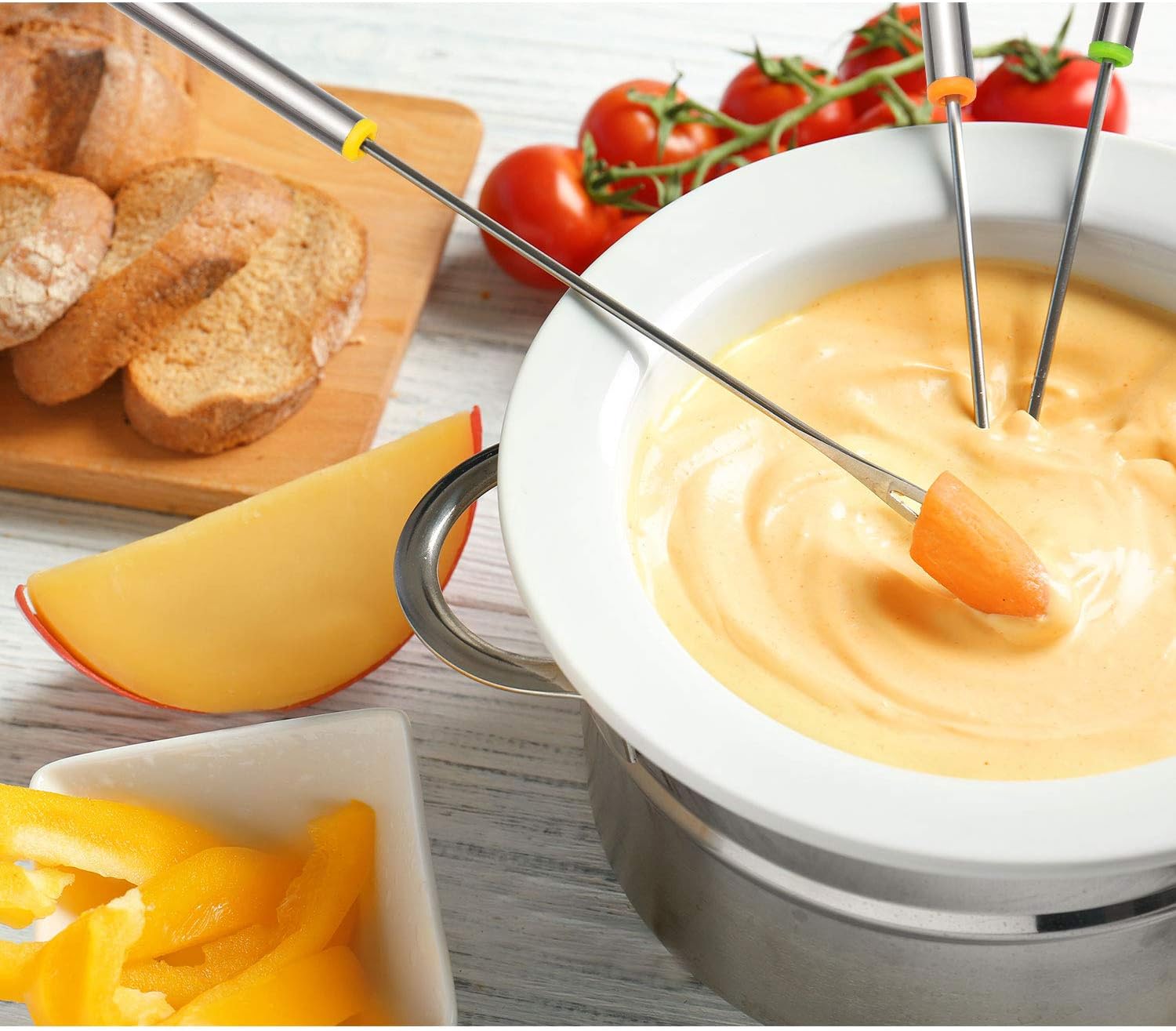 Stainless Steel Fondue Forks with Heat Resistant Handle for Cheese Chocolate Fondue Roast Marshmallows Meat, 9.5 Inch (12 Pack) - Image 3