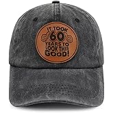 Vintage 60th Birthday Gifts Baseball Cap, Funny Adjustable Washed Cotton Embroidered Hats for Men Women Dad Mom ¡