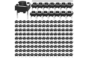MKBKLLJY 150PCS 2 Pin Momentary Tactile Tact Push Button Switch 6 x 6 x 4.3mm Mini Micro Tact Switch ON/Off Assortment Kit with Solder Wire for Panel PCB Breadboard Circuit Board Camera