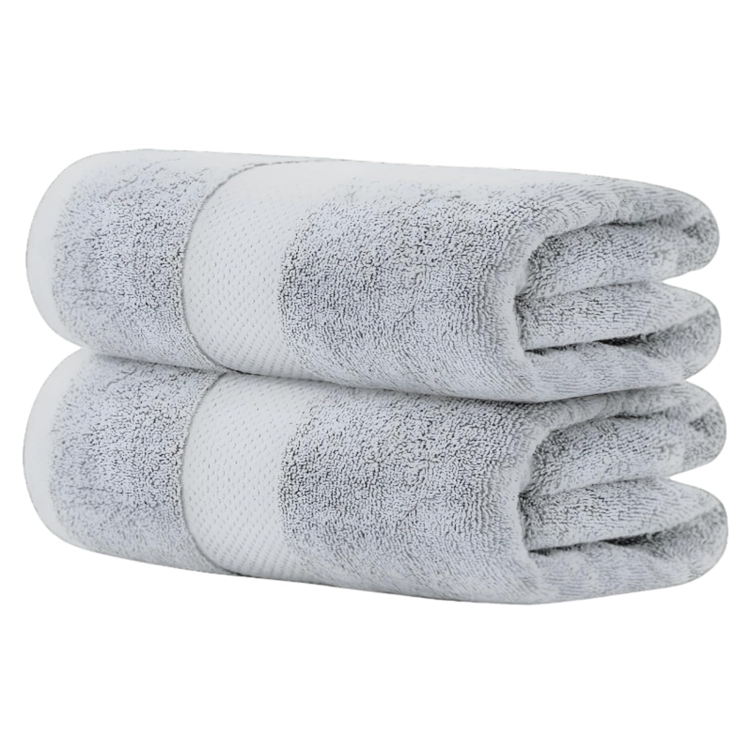 Hieftan Towels Bath Sheet Set – 100% Cotton Pack of 2 Extra Large Bath Sheets Towel 600gsm Highly Absorbent Rapid Dry Super Sheets for Bathroom 140 X 80 cm (Silver)