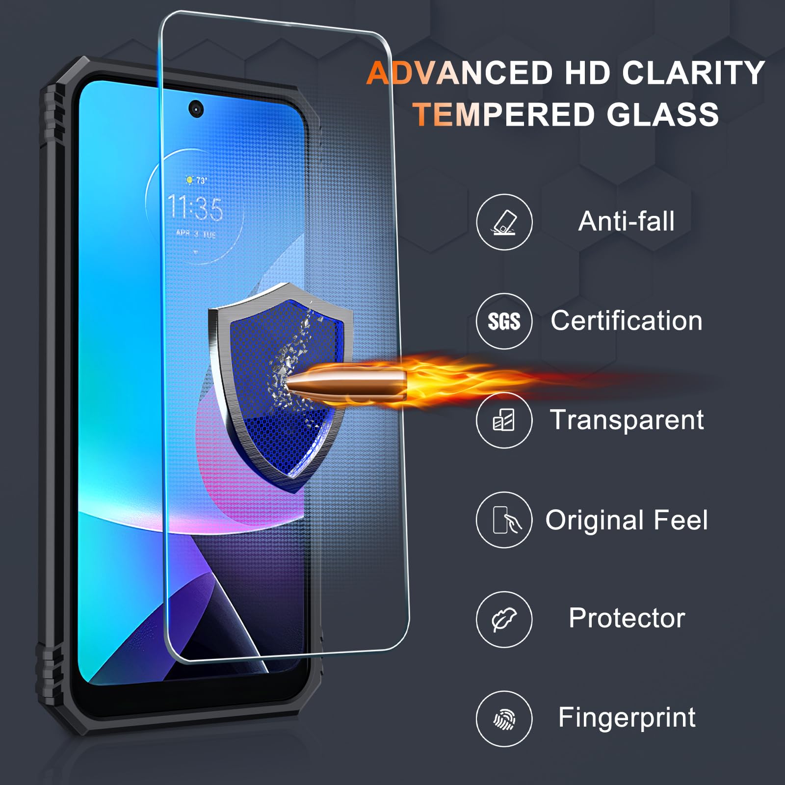 Janmitta Compatible with Moto G Play 2023,G Power 2022/G Pure Case Built in Slide Camera Lens Cover+Screen Protector+Ring Holder,Heavy Duty Shockproof Full Body Phone Cover,Black