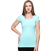Kurve Scoop Neck Cap Sleeve Seamless Top, UV Protective Fabric UPF 50+ (Made with Love in The USA)