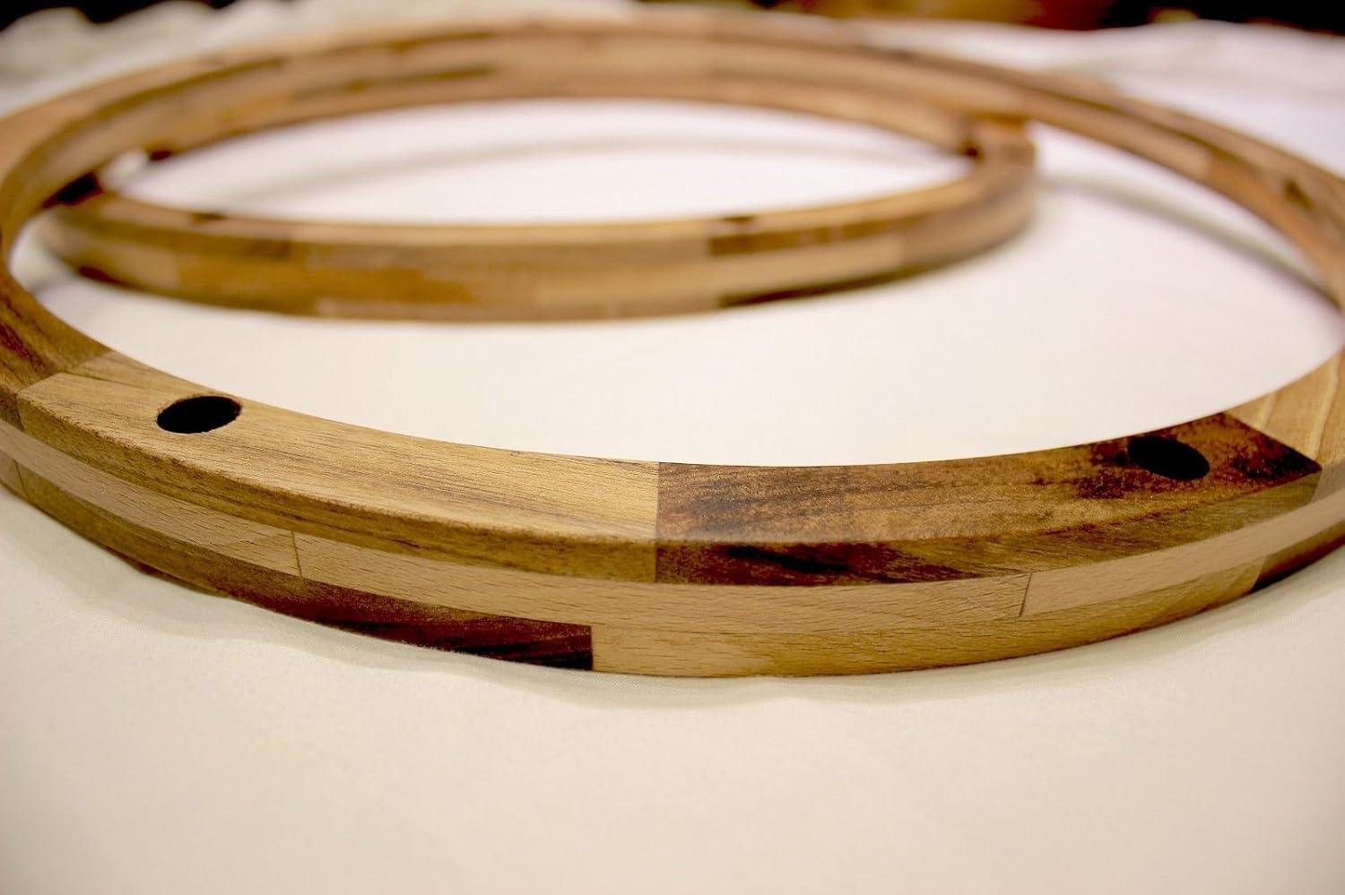 Snare Drum Wooden Segmented Rims Hoops pair 14" inch Wood replacement