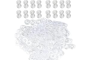 YIN AISIKE 300PCS Loom Rubber Bands, S Clip Connectors Rubber Connectors Refills for Loom Bracelets, Bracelet Hooks Clasps Plastic Band Clips Handcrafts DIY Making Refill Necklace Accessory Kit