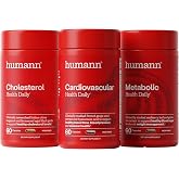 HumanN Cholesterol, Metabolic &amp; Cardiovascular Health Daily Bundle, 180 Total Capsules (3 x 60ct Bottles), 30-Day Supply