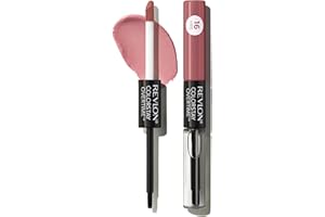 Revlon Liquid Lipstick with Clear Lip Gloss, ColorStay Overtime Lipcolor, Stocking Stuffer for Women, 350 Bare Maximum, 0.07 fl oz
