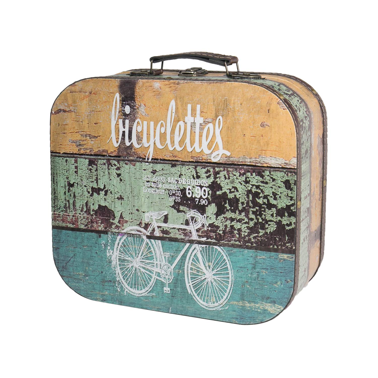 HMF VKO200 Vintage Wooden Suitcase | 25 x 21,5 x 8,5 cm | Small | Bicycle