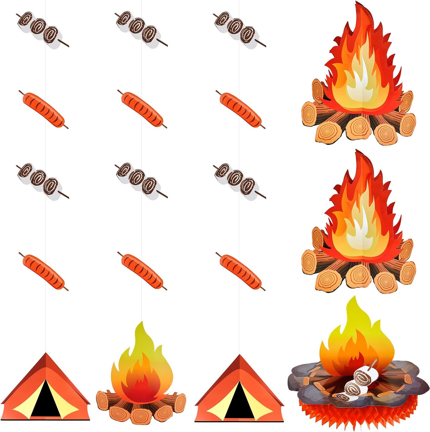 Amazon Com 6 Pieces Camping Party Bonfire Decoration Kit Flame