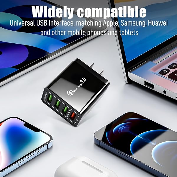 PRO PHONE CHARGER, PRO CHARGER, 4-PORT WALL WITH INTELLIGENT TEMPERATURE CONTROL,TRAVEL FAST CHARGING,WALL CHARGE FOR TRAVEL & HOME,UNIVERSAL COMPATIBILITY FOR ALL PHONES (2 PCS)
