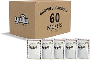 YULU FOODS BOBA NOW Authentic Instant Tapioca Pearls for Milk Tea, Smoothies and Desserts, Brown Sugar Flavor (Ready in Just 20 Seconds) - 60 Servings