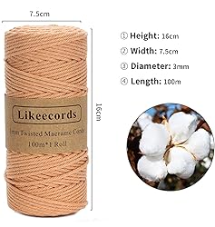 Macrame Cord,3mm x 328Feet Cotton Twine String