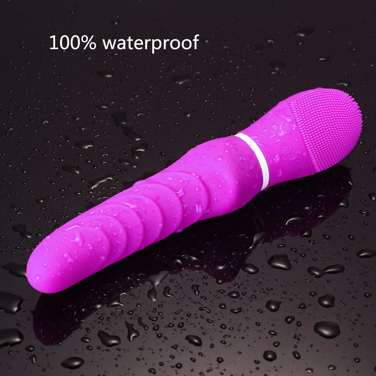 G-Spot Waterproof Rechargeable Dildo Vibrator Adult Sex Toys for Women - Silicone Clitoris Vagina Stimulator Massager Stick Flirt Brush Sex Toy for Couples or Women(Purple)