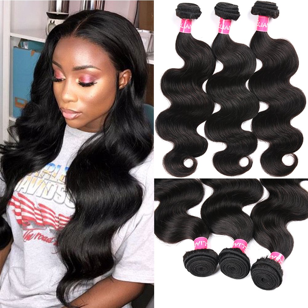 Amazon Com Eliana 8a Brazilian Hair 3 Bundles Body Wave 14 16
