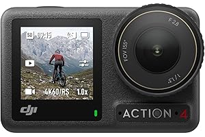 DJI Osmo Action 4 Standard Combo, 4K/120fps Waterproof Action Camera with a 1/1.3-Inch Sensor, Stunning Low-Light Imaging,10-