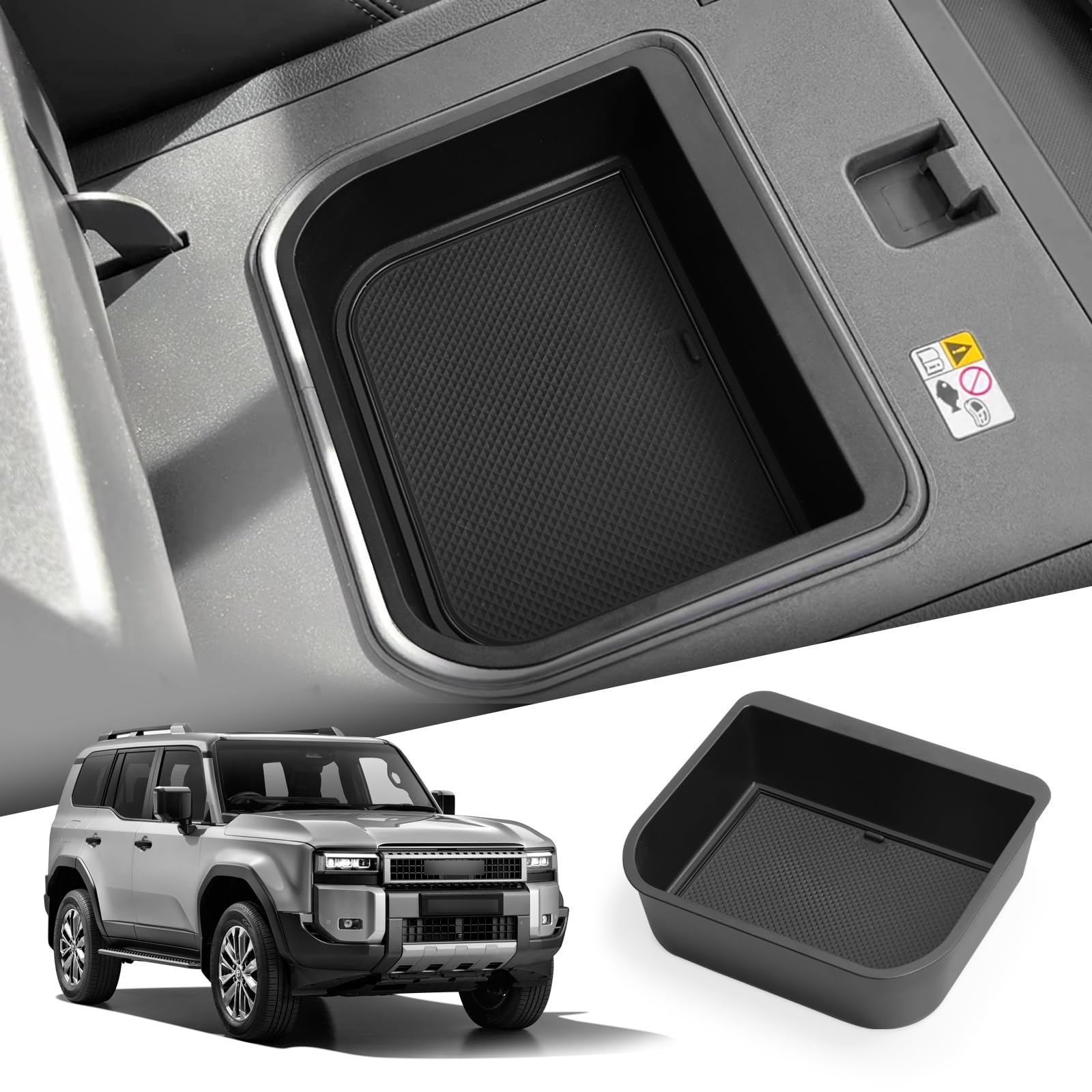 Photo 1 of smabee Center Console Cool Box Organizer for Toyota Land Cruiser Prado 250/ Lexus GX 550 2024 2025 Armrest Storage Box ABS Insert Tray Accessories (Only Fit Cool Box) Black