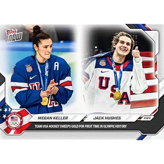 Graded 2026 Topps Now Olympics Jack Hughes #18 Golden Goal! 1st Men's Hockey Gold Medal Since 1980 Team USA Hockey Card HOFSM 10 - View 8