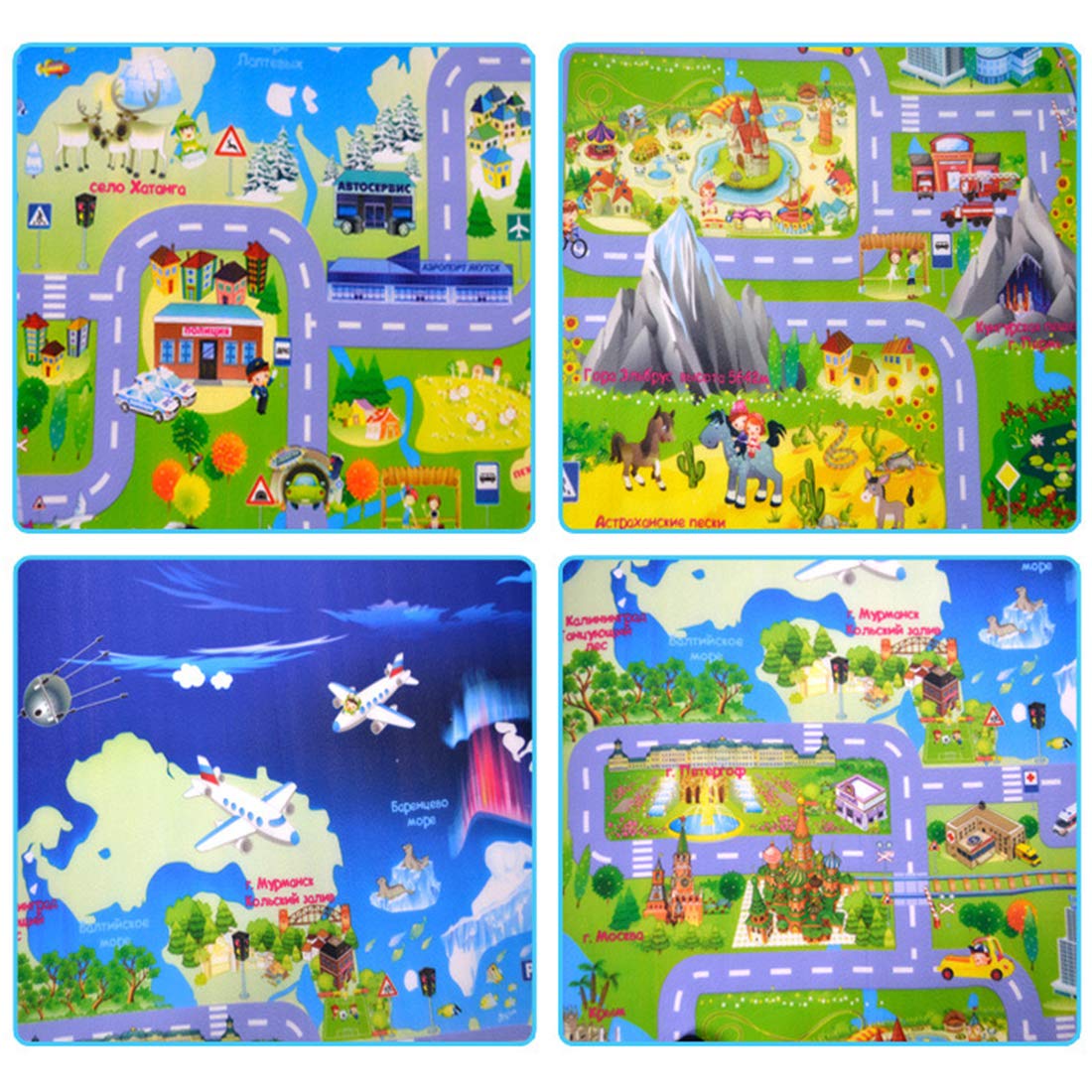 Seciie Tapis De Sol Mousse Epais Tapis De Jeu Bebe Tapis De Circuit De Voitures Dans La Ville Tapis Deveil Pour Bebe Enfant 0 X 180 X 0 5cm Tapis Accessoires Et Decorations