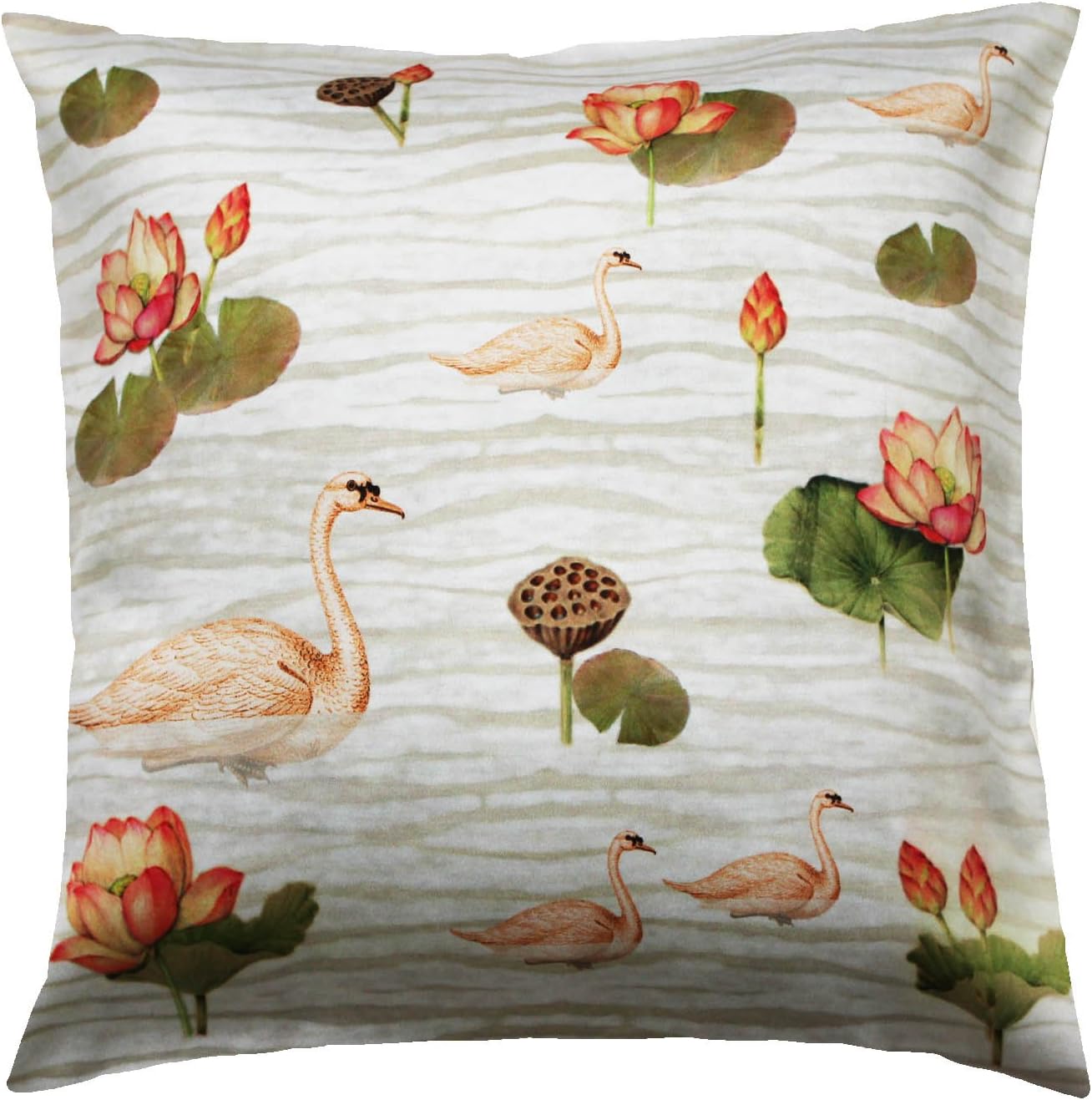 CULT CURIO Satin Chashme Shahi Decorative Throw Pillow Case Cushion Cover 16''X16''