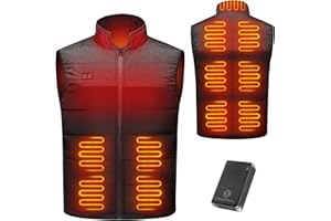 XINSONYUELL Heated Vest for Men: Electric Heating Vests with Battery Pack Included - 11 Heat Zones Smart Warming Clothing