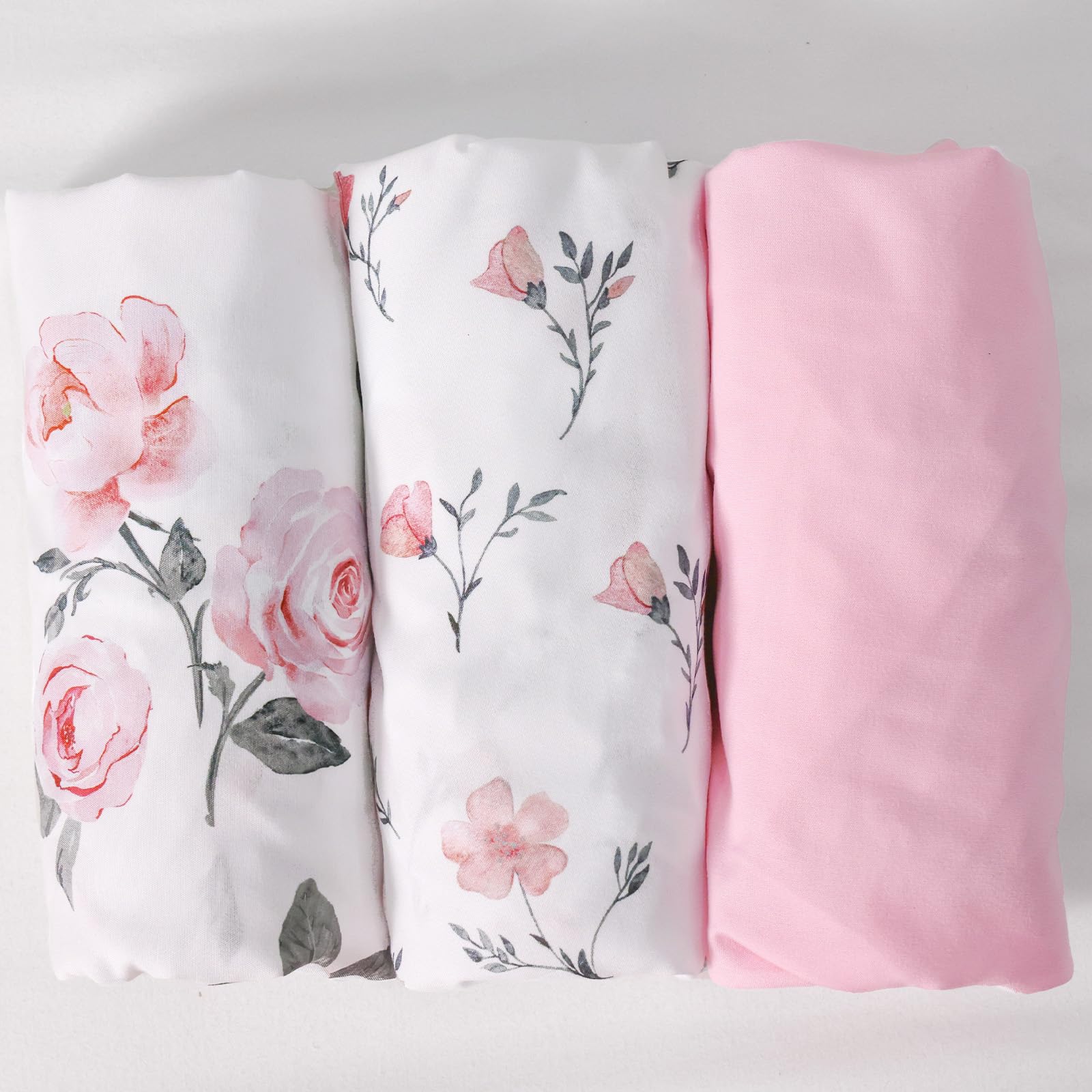 PHF 3 Pack Soft Sheets, Rose Floral Comfy Polyester Cradle