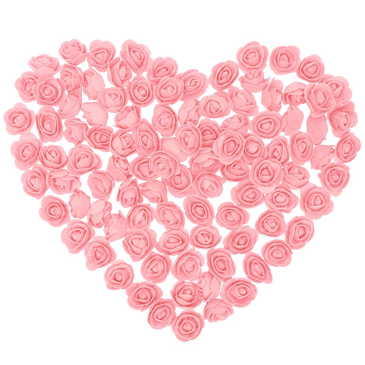 Holibanna 100pcs Foam Rose Head 3.5cm Artificial Rose Flower Head for DIY Bear Doll Wedding Bouquets Decoration (Peach Pink)