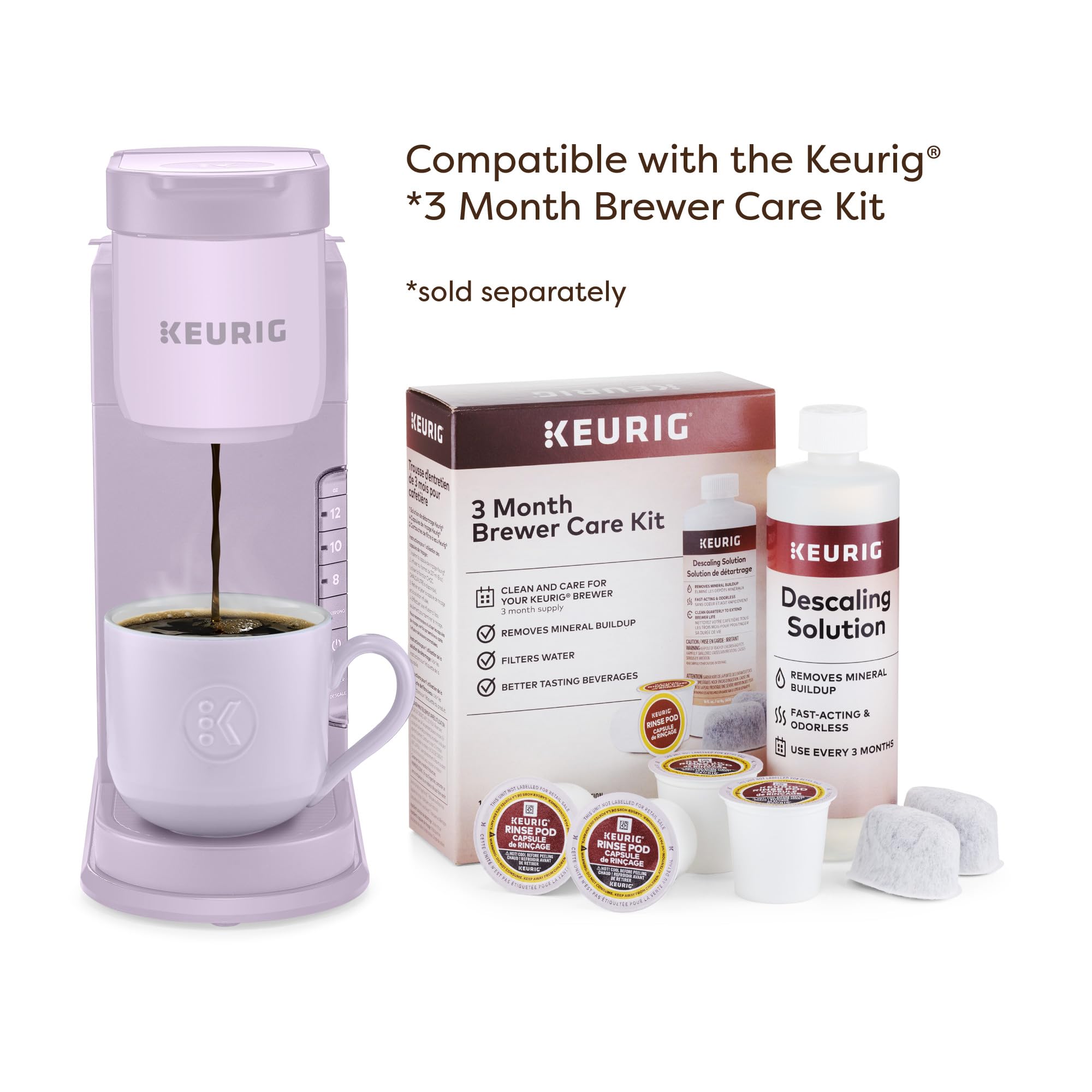 Keurig K-Express Cafetera de cápsulas K-Cup de una sola porción, 3 tamaños de preparación, función de botón fuerte, depósito extraíble de 42 oz, lavanda
