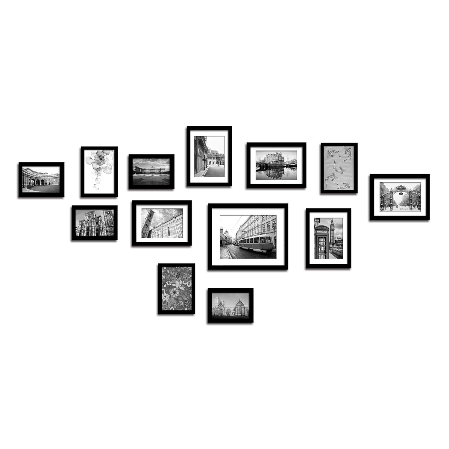 Lillyvale Large Multi Picture Photo Frame Frames Wall Set 13 Pieces