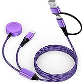 Travel Essentials 2 in 2 USB A/USB C Cable for Samsung Watch Charger, Multi Charging Cable Cord Compatible Galaxy Watch 8/8 Classic/7/Ultra/6/5 Pro/5,for Galaxy A17/A36/A56/Z Fold /S25 Android-6FT