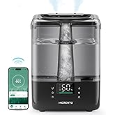 MERONTE Smart Humidifiers for Bedroom Large Room Home, 6L Cool Mist Top Fill Humidifier with Essential Oil Diffuser, Smart Ap