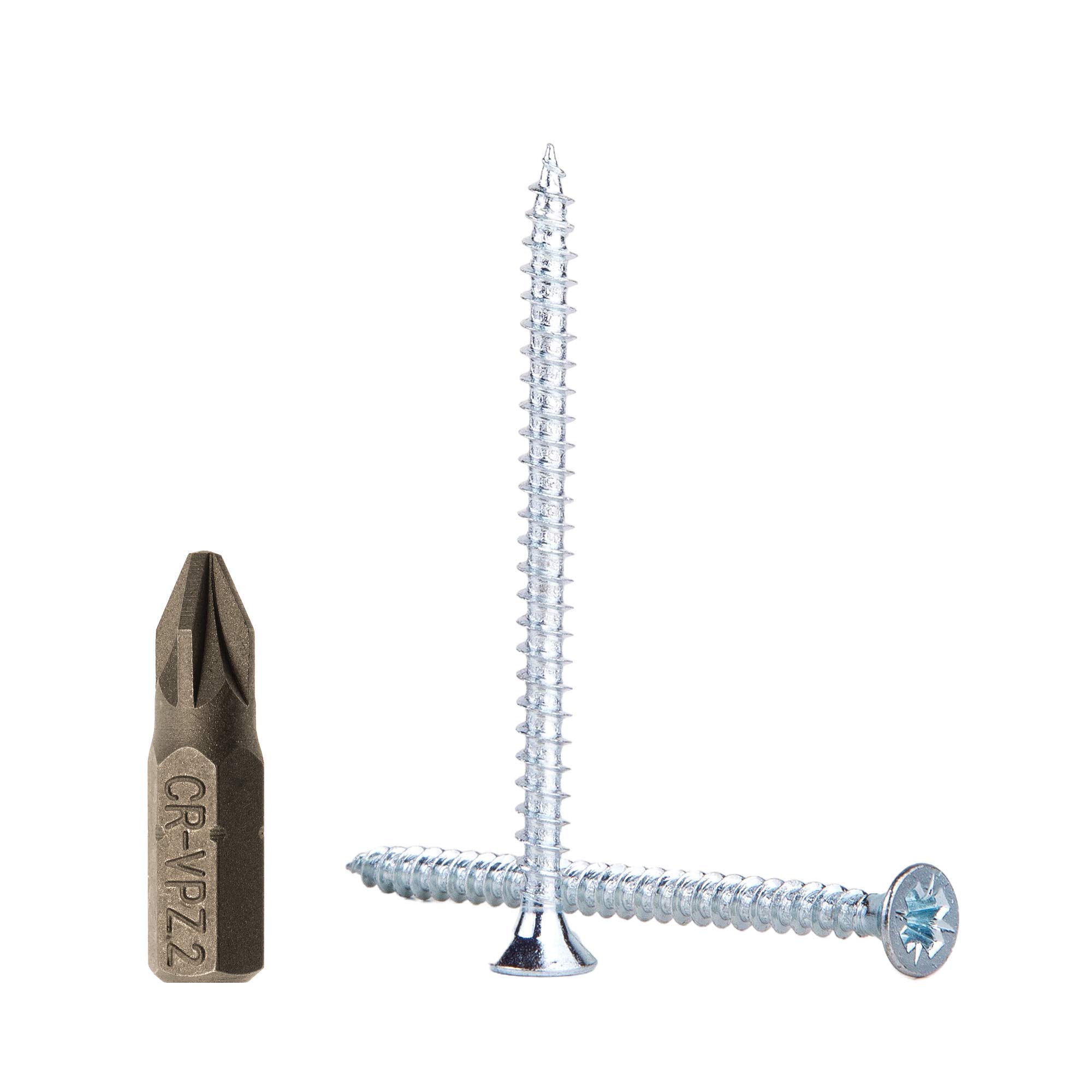 (Pack of 50 pcs) Zinc Plated Steel 4.5 x 70 mm Wood Screws, Chipboard Screws, Universal Pozi-Drive Screw, PZ Fully Threaded, Pozidriv Countersunk Head (50, 4.5 x 70 mm)