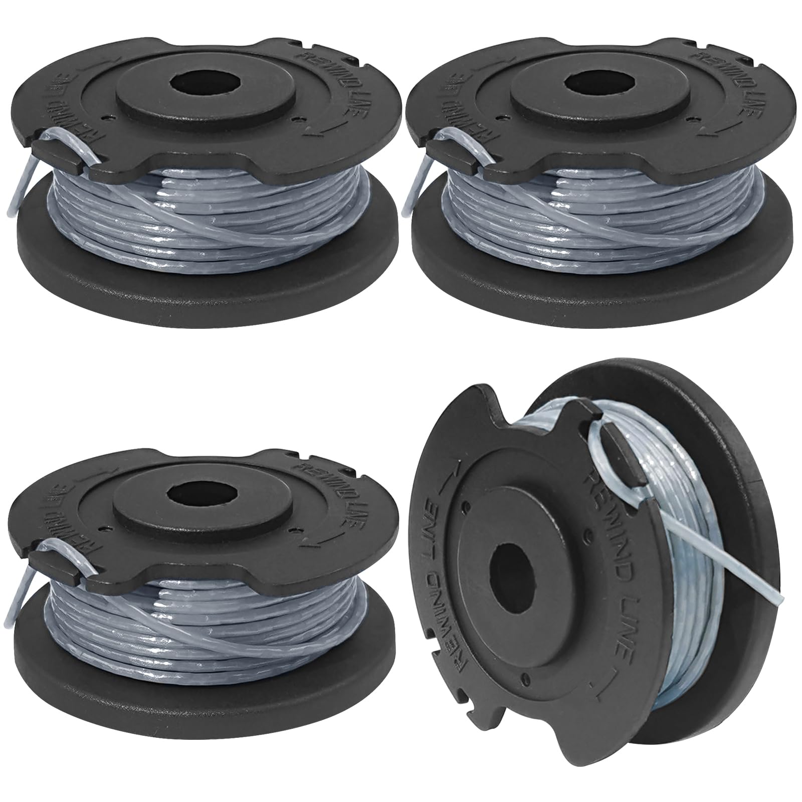 Samulee Omsscun 4 PCS Strimmer Spool, 1.65 mm/4.9 m Strimmer String, Trimmer Spool Replacement, Grass Trimmer Wire with ART 23 SL 26 SL, EasyGrassCut 18, 23, 26, 18-230,18-260, Grass Trimmer