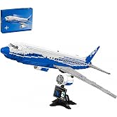 LQPFBSM Boeing 787 Airliner Building Block Set 1353 Pcs Large Passenger Plane Model Kit with Display Stand Commercial Aircraft Building Bricks Aviation Collection Desktop Decor Gift for Adults Teens