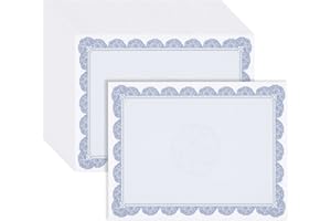 BEST PAPER GREETINGS 96 Sheet Navy Blue Floral Certificate Paper for Printing - Customizable Blank Cardstock with Border for Graduation Diploma, Achievement Awards, Recognition Documents (8.5 x 11 in)