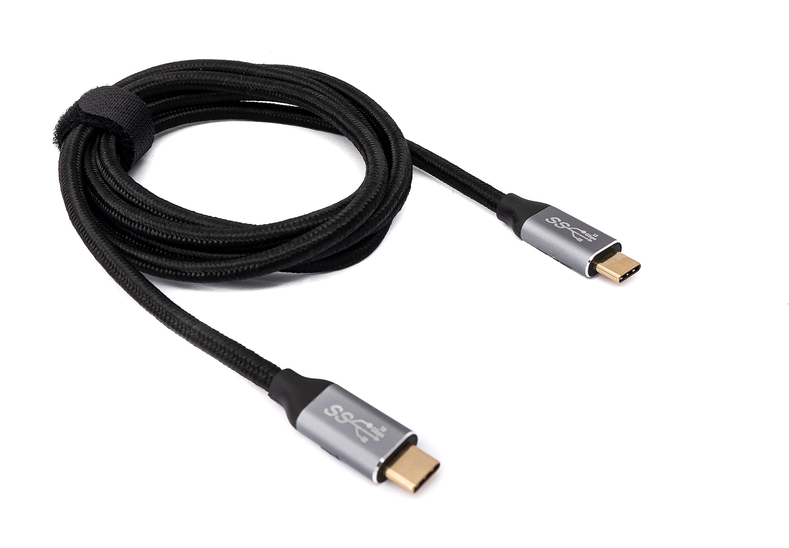 System-S USB 3.1 Cable 150 cm Type C Male to Male Braided Adapter in Black