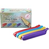 Keenpioneer Bag Sealing Clips for Food and Snack Storage, Decorating/Icing Bag Sealing Clips, 4inch, 12-Piece, 4-Color