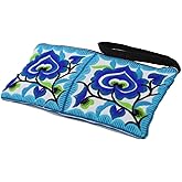 Sabai Jai Small Embroidered Floral Clutch Wristlet Wallet for Women - Colorful Organic Cotton, Unique Boho Chic Accessory Bag