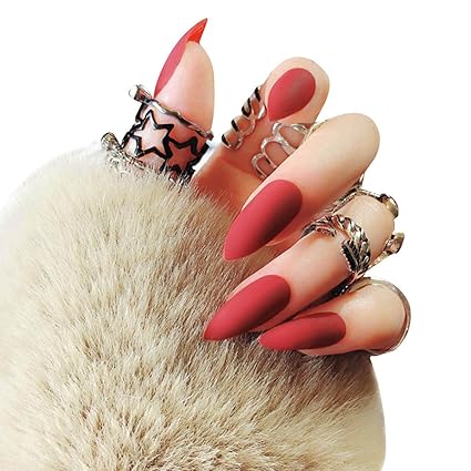 AiSi 24pcs Künstliche Fingernägel zum Aufkleben, Künstliche Nägel, Nail Tips, Selbstklebende Nägel Nagelaufkleber Nägel Tips 