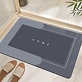 Super Absorbent Bath Mat Quick-Drying Thin Bathroom Mat Non-Slip Stain Resistant Bathroom Rug Kitchen Living Room Floor Mat Easy to Clean Shower Rug for Bathtub (Rectangle Blue, 40x60cm)