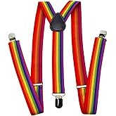 Denpetec Suspenders - Adjustable Elastic Y Back Style Suspenders for Men and Women With Strong Metal Clips
