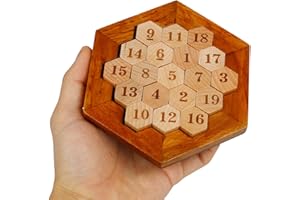 Larcele Wooden Math Hexagon Number Jigsaws Puzzle Sudoku Board Game FWPP-01