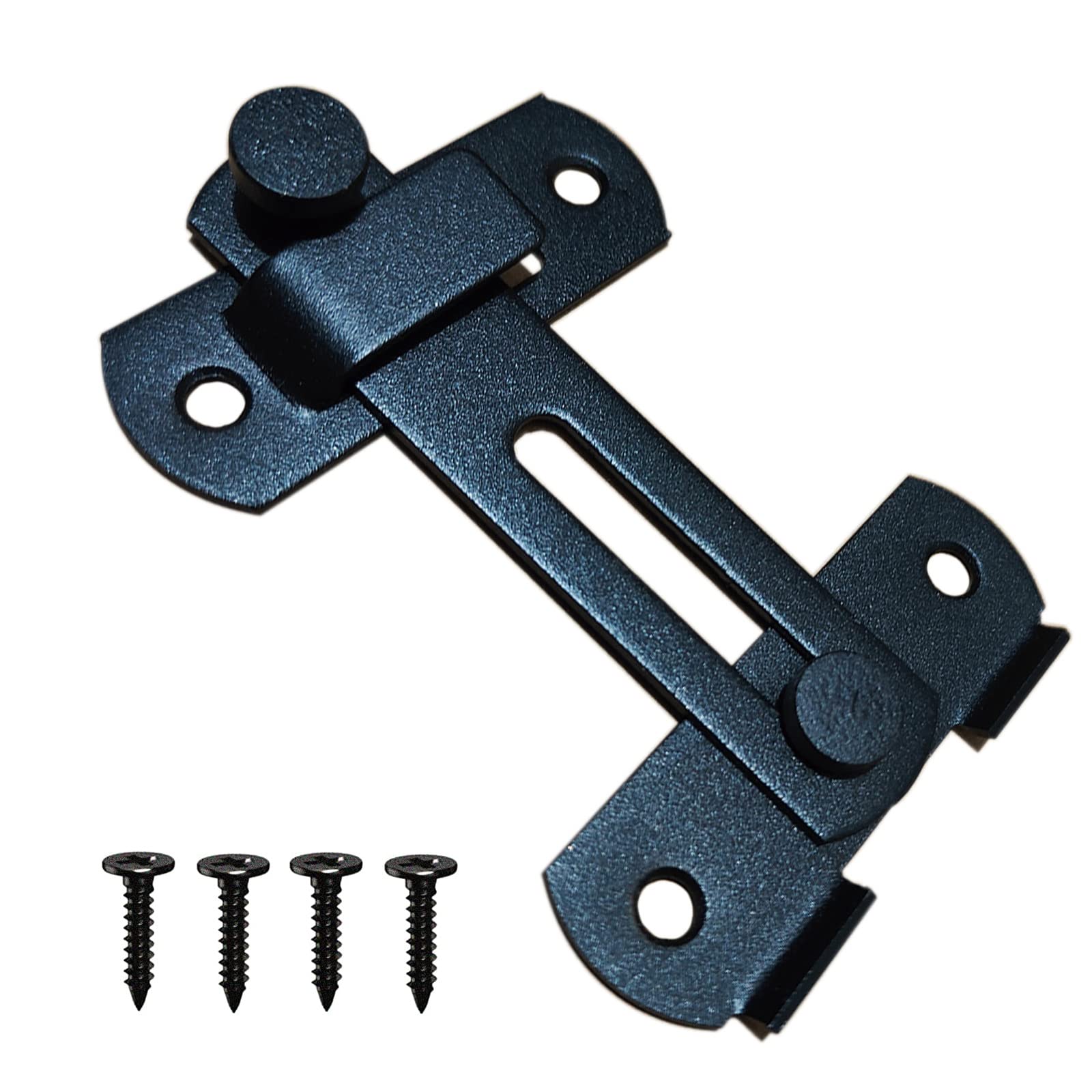 CL-Link Black Flip Door Sliding Latch Door Lock Heavy Duty Thicker Gate Lock for Wine Cabinet Bathroom Outdoor Garage Window Garden Closet Door