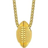 Bestyle Vivid Ball Pendants Sports Necklace for Men, Solid Stainless Steel Soccer/Basketball/Volleyball/Rugby Ball/Baseball Necklace in Silver/Black/Gold, Trendy Sport Fan Jewelry Collection Gift