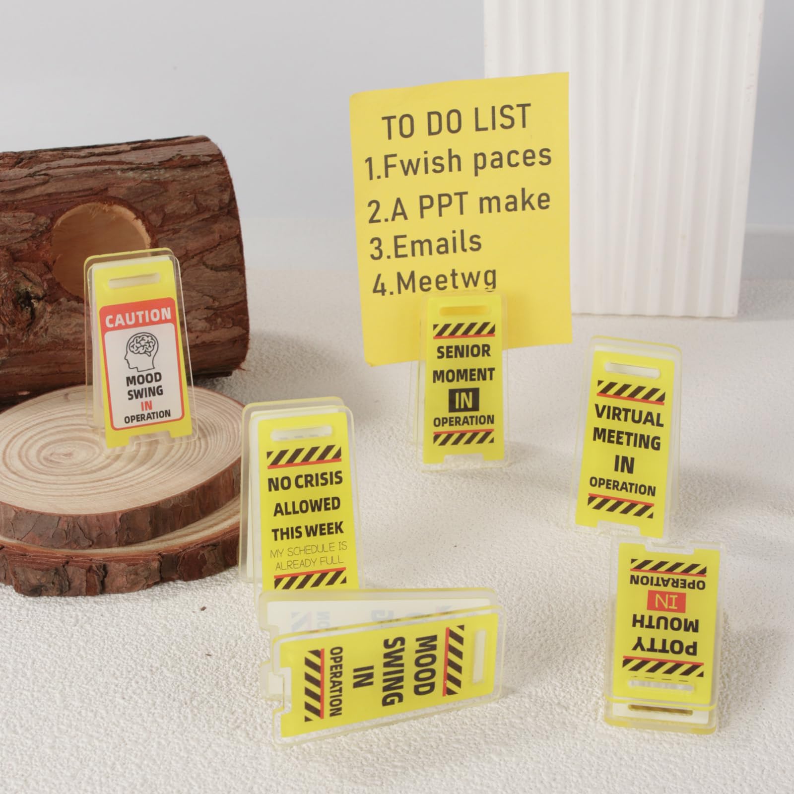 Photo 1 of Funny Sticky Note Holder - 6 Pack Note Holder Clips, Overstimulated Desk Sign for Office, Hilarious Desk Signs for Coworkers, Perfect Funny Office Gifts (Sticky Note Holder-C)