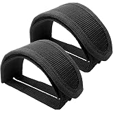 Medsuo 1 Pair Bike Pedal Straps Toe Clips Strap Tape Adjustable Anti-Slip | Double Adhesive, Strong and Durable, Bicycle Pedal Straps, Foot Straps for Bike Pedals - Black