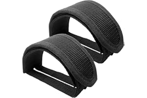 Medsuo 1 Pair Bike Pedal Strap Toe Clips Straps Tape Adjustable Anti-Slip Double Adhesive Bicycle Feet Straps - Black